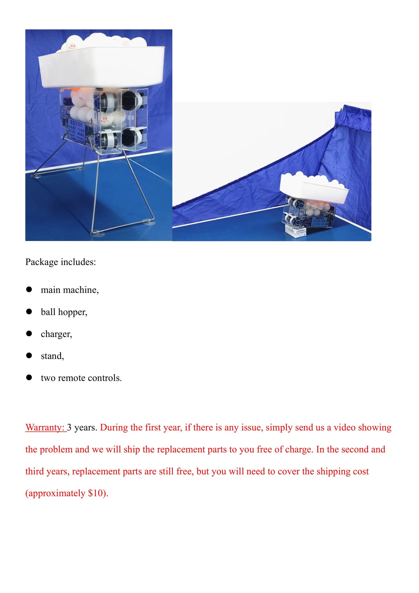 Pingpang serve bot and Table tennis ball Collection Net