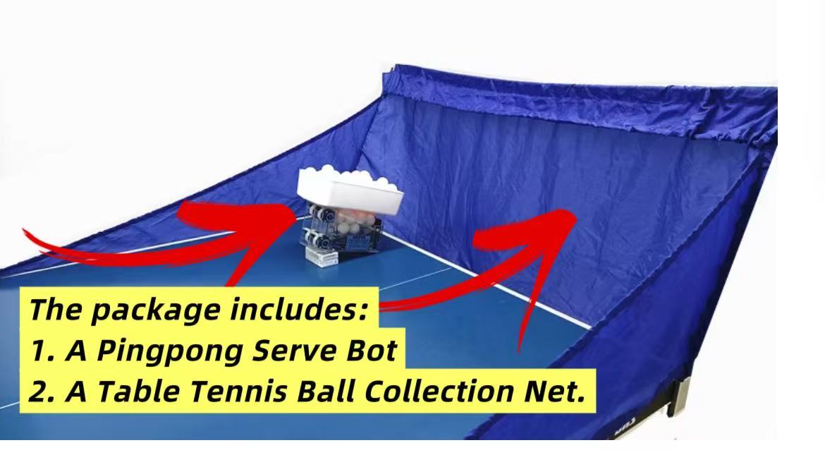 Pingpang serve bot and Table tennis ball Collection Net